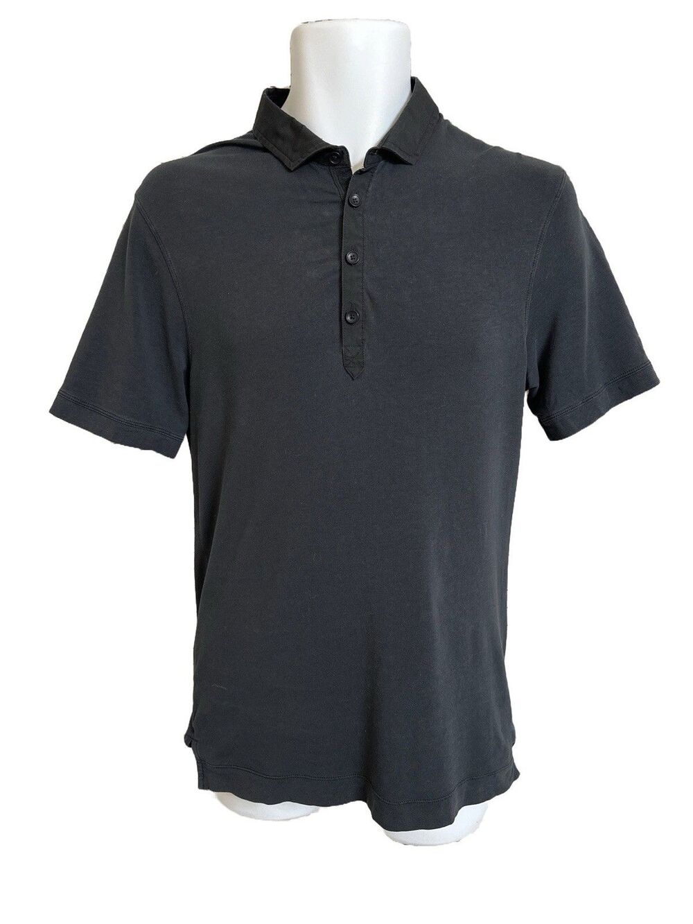 Lululemon Men's S Black Polo Shirt Small Short Sleeve Button Down Collar